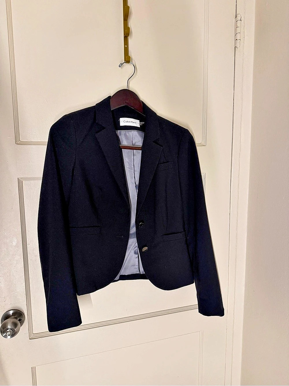 Calvin Klein Two-Button Notch Lapel Blazer Black Size 2